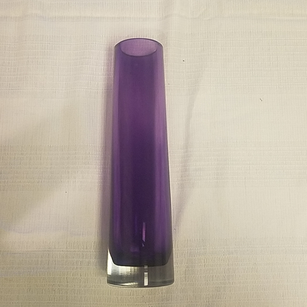 Decorative 11" tall Purple Glass Vase